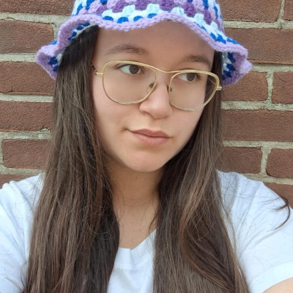 Gehaakte bucket hat | Blauwe bes