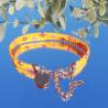 Thumbnail for Geweven kralen armband | Roze bloemen in de gele weide