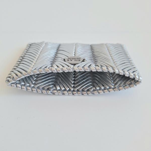geweven pasjeshouder | Metallic zilver