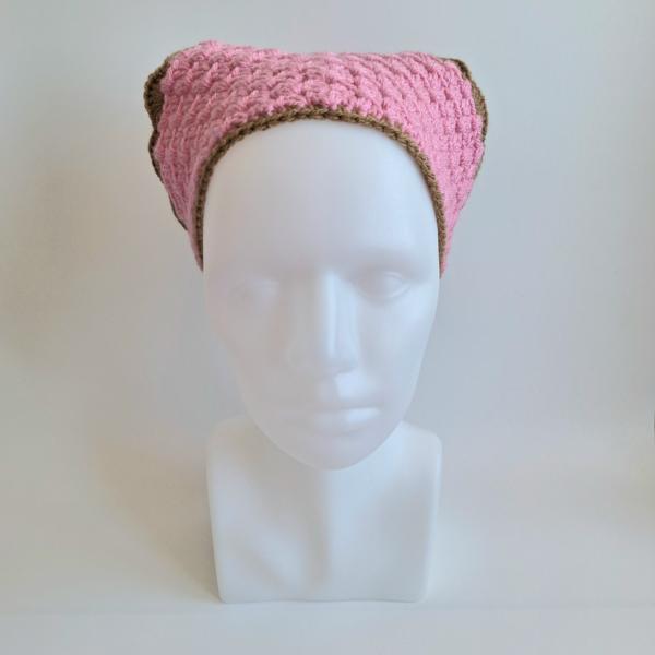 Gehaakte bandana | Lichtroze en lichtbruin