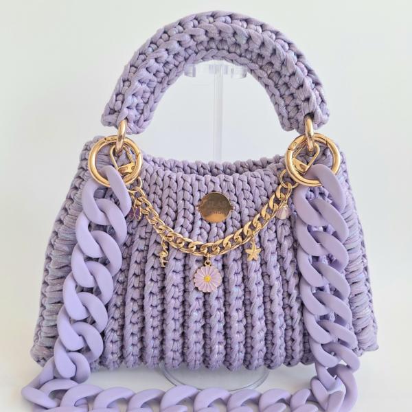 Gehaakte tas Shelly | Glitter lila
