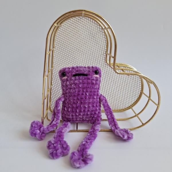 Gehaakte knuffel 'Paarse kikker'