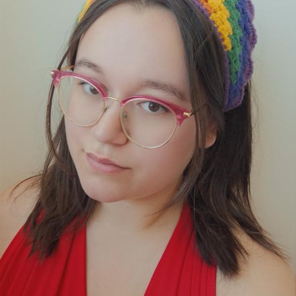 Gehaakte bandana 'Pride regenboog vlag'