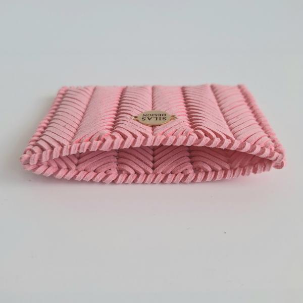 Geweven pasjeshouder | Lichtroze