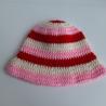 Thumbnail for Gehaakt baby zonnehoedje 'Roze, rood en crème'