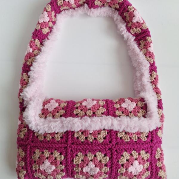Gehaakte granny square tas | Roze