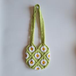 Gehaakte tas | Groene madeliefjes