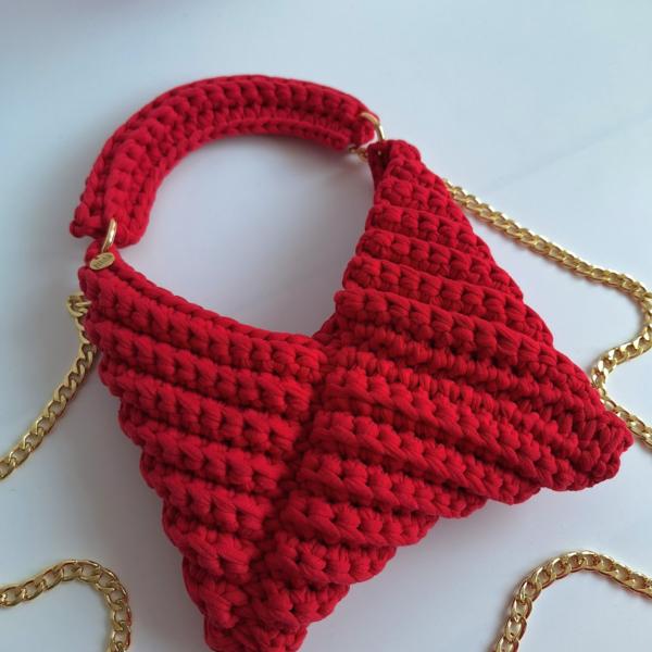 Gehaakte crossbody tas 'Rood'