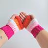 Thumbnail for Gehaakte handschoenen - gehaakte vingerloze handschoenen | Lesbische Pride vlag