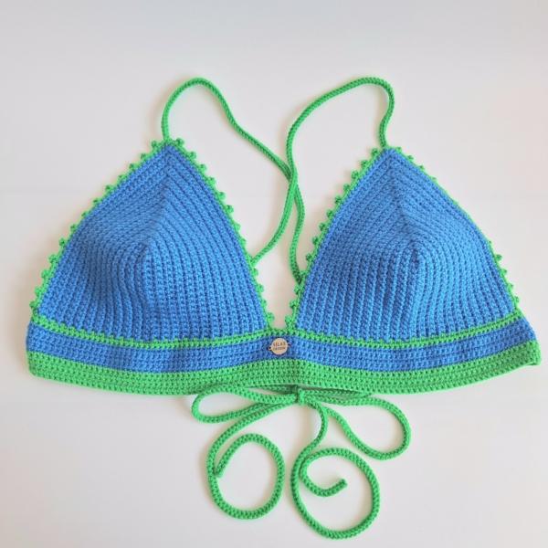 Gehaakt topje | Blauw en groen