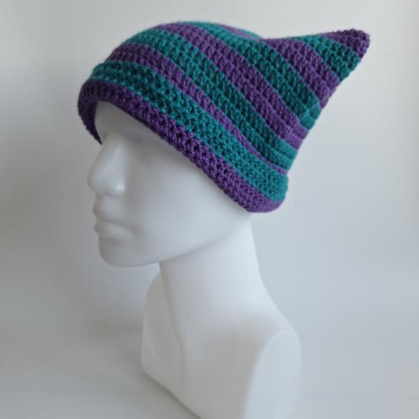Gehaakte muts | Paars en petrol