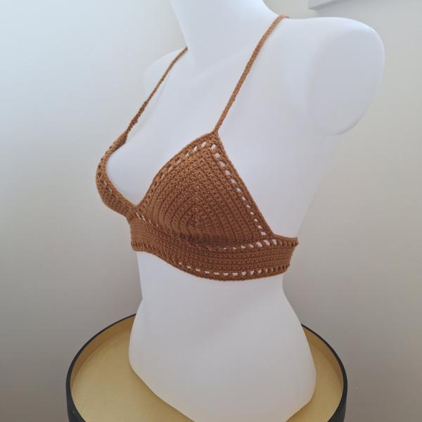 Gehaakt topje 'Boho top caramel'