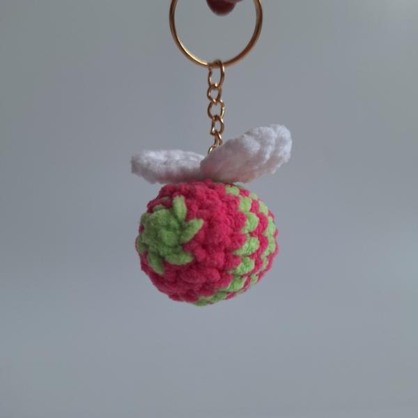 Gehaakte sleutelhanger 'Watermeloen bij'