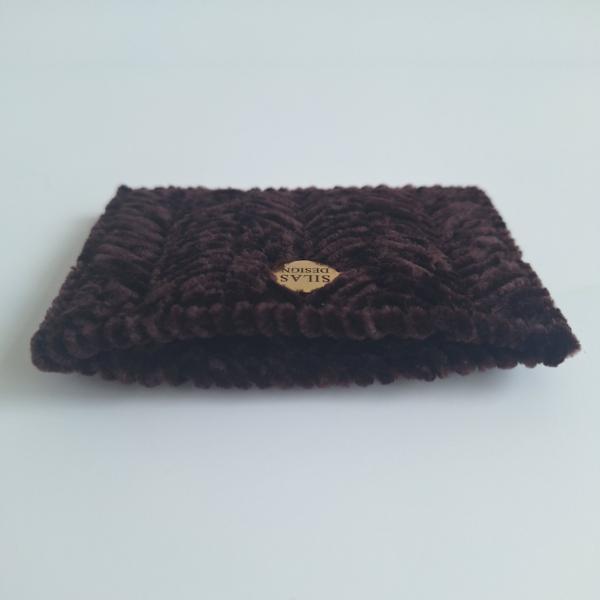 Geweven pasjeshouder | Donkerbruin velvet look