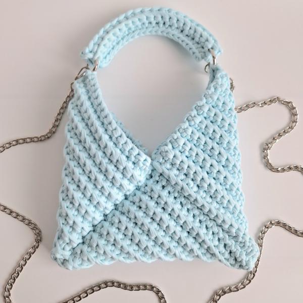 Gehaakte crossbody tas | Lichtblauw