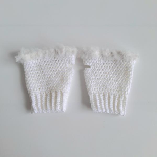 Gehaakte handschoenen - gehaakte vingerloze handschoenen | Wit