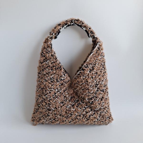 Gehaakte fluffy tas | bruin gemêleerd