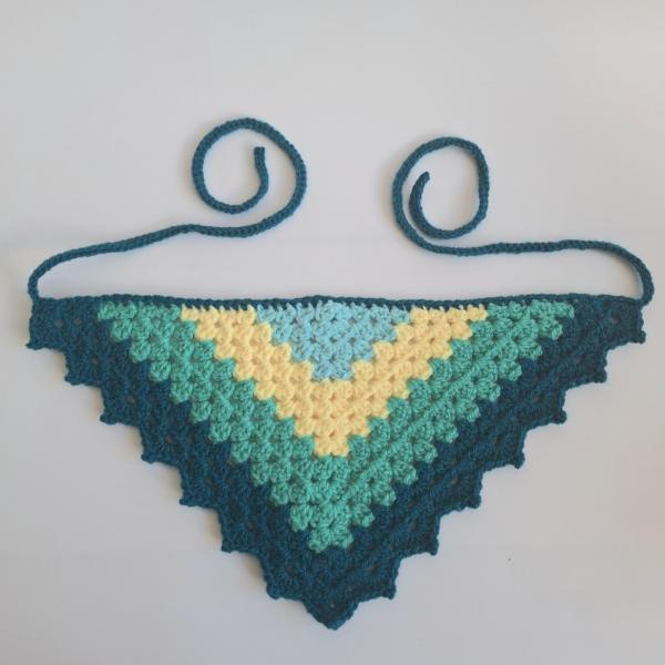 Gehaakte bandana | Mintgroen, pastel geel, turquoise en petrol