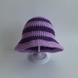 Gehaakt baby zonnehoedje 'Paars en lila'