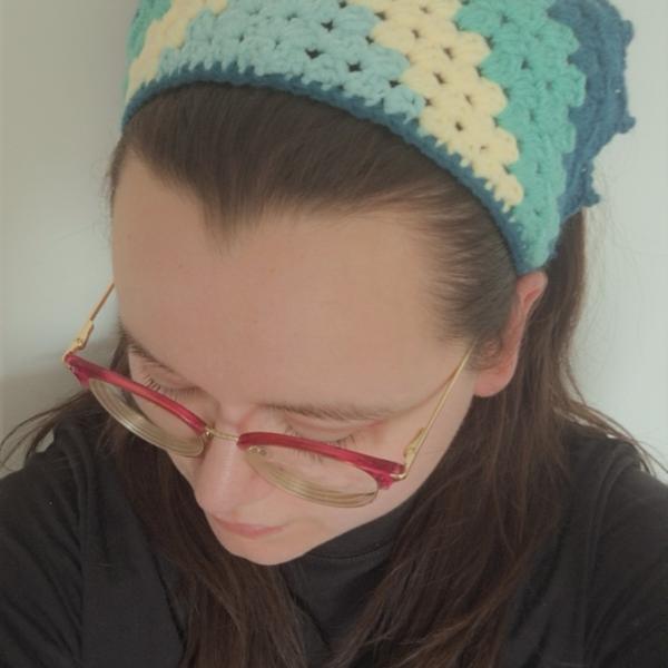 Gehaakte bandana | Mintgroen, pastel geel, turquoise en petrol