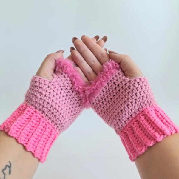 Gehaakte handschoenen - gehaakte vingerloze handschoenen | Barbie girl