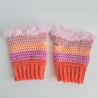 Thumbnail for Gehaakte handschoenen - gehaakte vingerloze handschoenen | Koraaloranje, lavendel, perzik en poederroze
