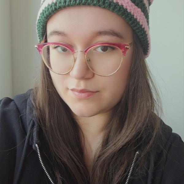 Gehaakte muts | Lichtroze en donkergroen