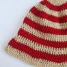 Thumbnail for Gehaakte bucket hat | Beige en rood