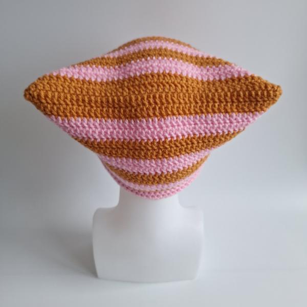 Gehaakte muts | Lichtroze en oranje