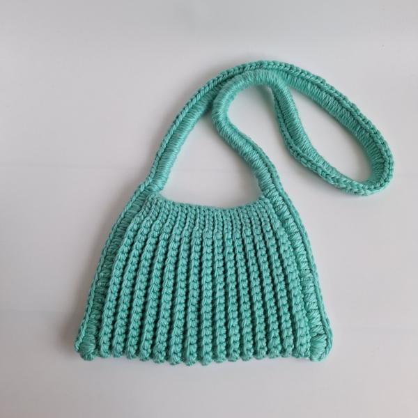 Gehaakte chunky tas | mintgroen