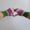 Thumbnail for Gehaakte handschoenen - gehaakte vingerloze handschoenen | Groen, mintgroen, lavendel, Barbie roze en lila