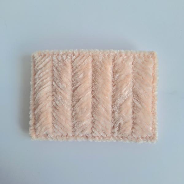 Geweven pasjeshouder | Pasteloranje velvet look