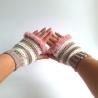 Thumbnail for Gehaakte handschoenen - gehaakte vingerloze handschoenen | Beige, crème en poeder roze