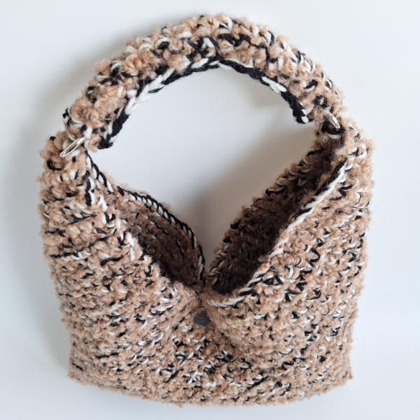 Gehaakte fluffy tas | bruin gemêleerd
