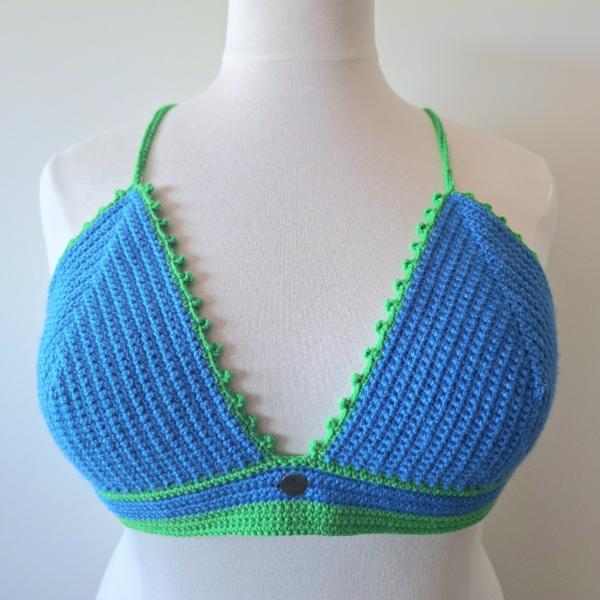 Gehaakt topje | Blauw en groen