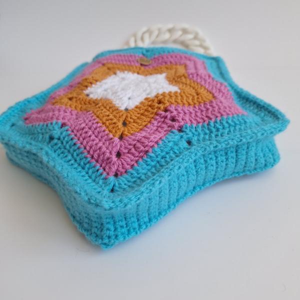 Gehaakte tas 'Turquoise ster'