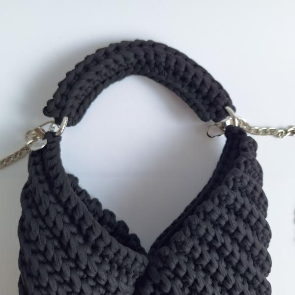 Gehaakte crossbody tas | Zwart