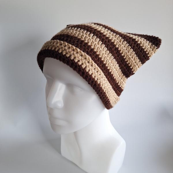 Gehaakte muts | Bruin en beige