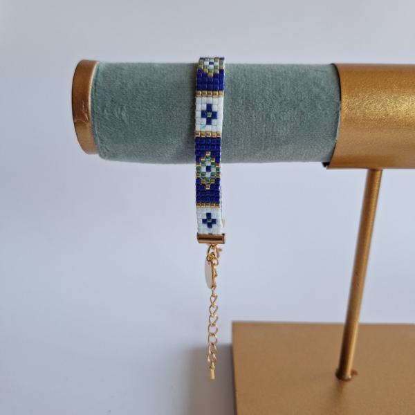 Geweven kralen armband | Goud glas-in-lood