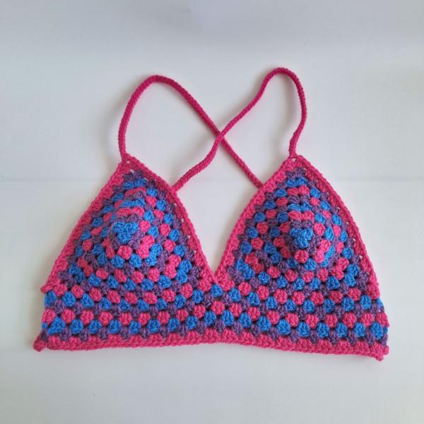 Gehaakt topje 'Pride biseksuele vlag'