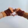 Thumbnail for Gehaakte handschoenen - gehaakte vingerloze handschoenen | Bruin en oranje