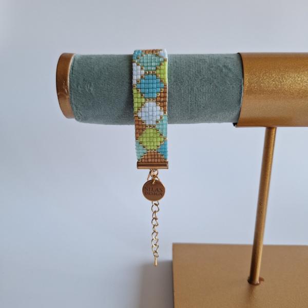 Geweven kralen armband 'Boho-chic hexagon'