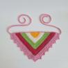 Thumbnail for Gehaakte bandana | Geel, crème, groen, fuchsia en lichtroze
