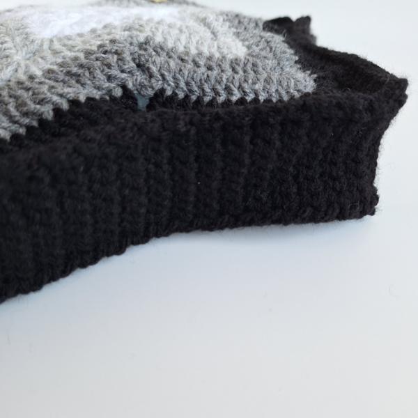 Gehaakte ster tas | Zwart, donkergrijs, lichtgrijs en wit