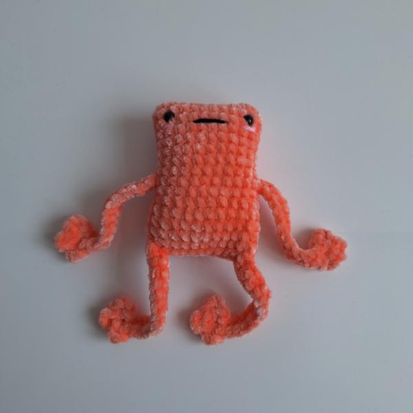 Gehaakte knuffel 'Perzik kikker'