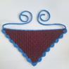 Thumbnail for Gehaakte bandana | Wijnrood en blauw