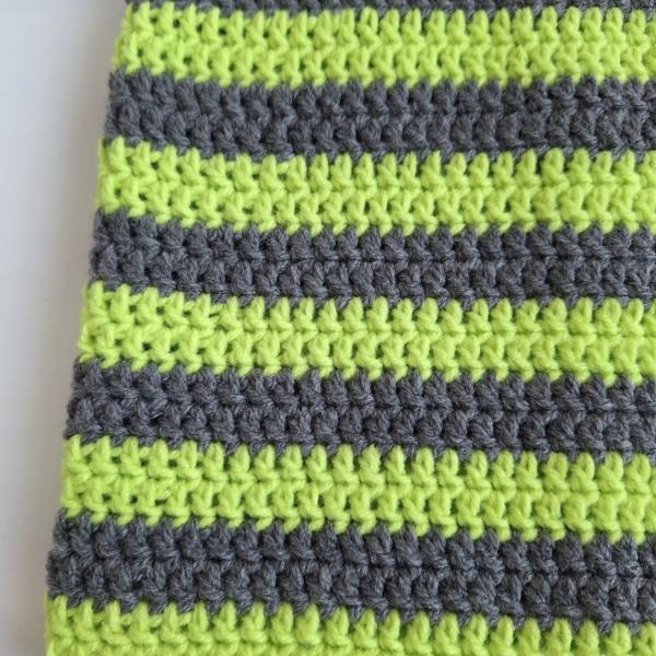 Gehaakte muts | Limoengroen en grijs