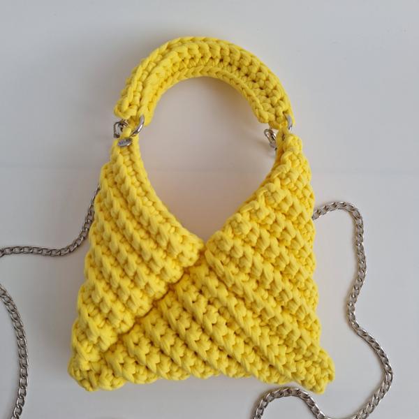Gehaakte crossbody tas | Geel