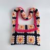 Thumbnail for Gehaakte granny square tas | Zwart, roze en geel