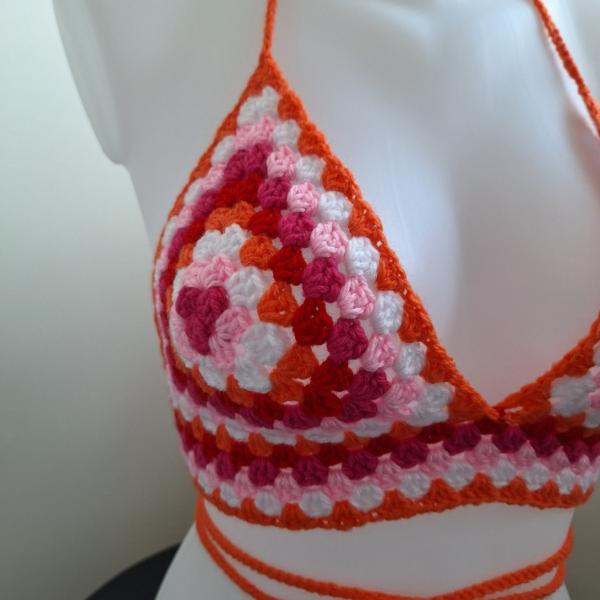 Gehaakt topje 'Pride lesbische vlag'